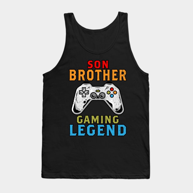 Son Brother Gaming Legend Gamer Gifts For Teen Boys Gaming Tank Top by Herotee